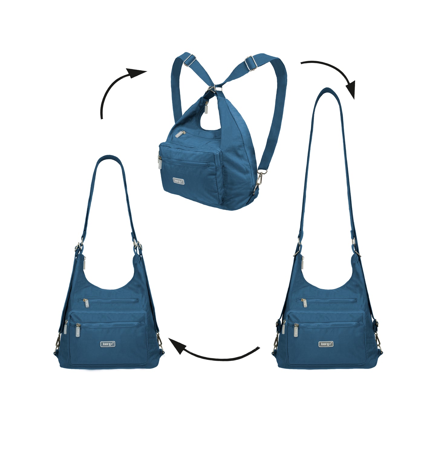 BergsFlexy Funky Convertible Handbags to Backpack to Shoulder Bag Nylon 10L