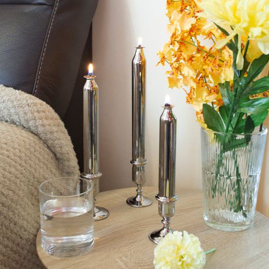 Set of 3 Glass Oil lamp Awe Opaque