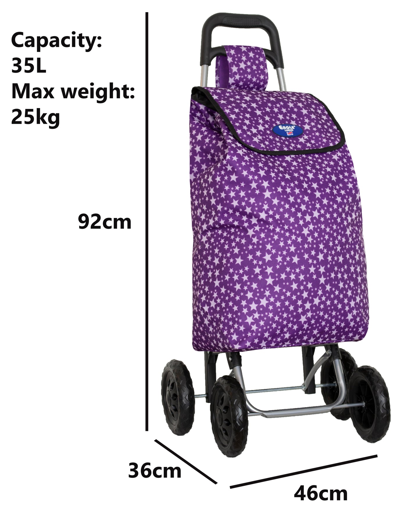 Shopping Trolleywith 4 Wheels 35L