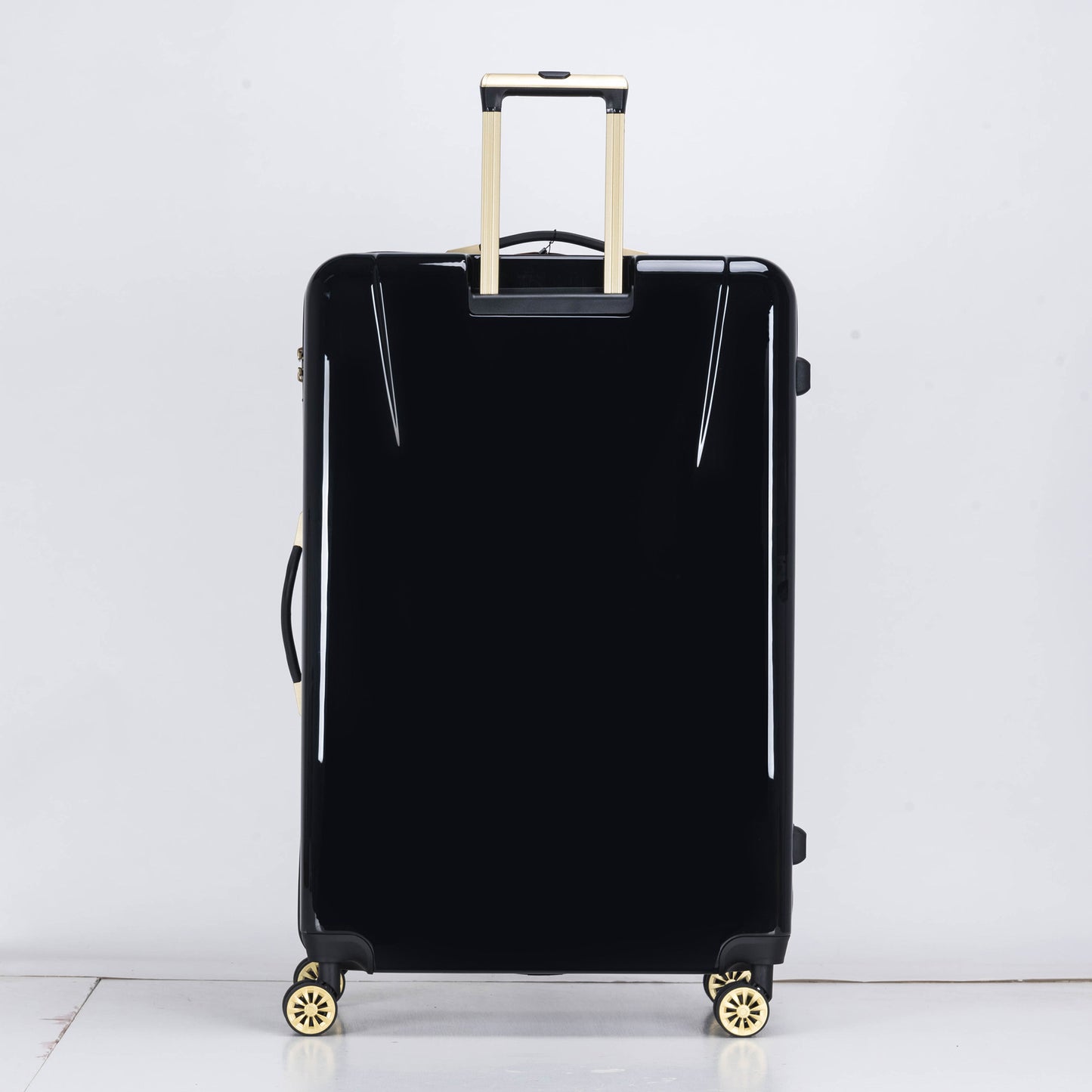 Suitcase Hard Shell with Flowers Black