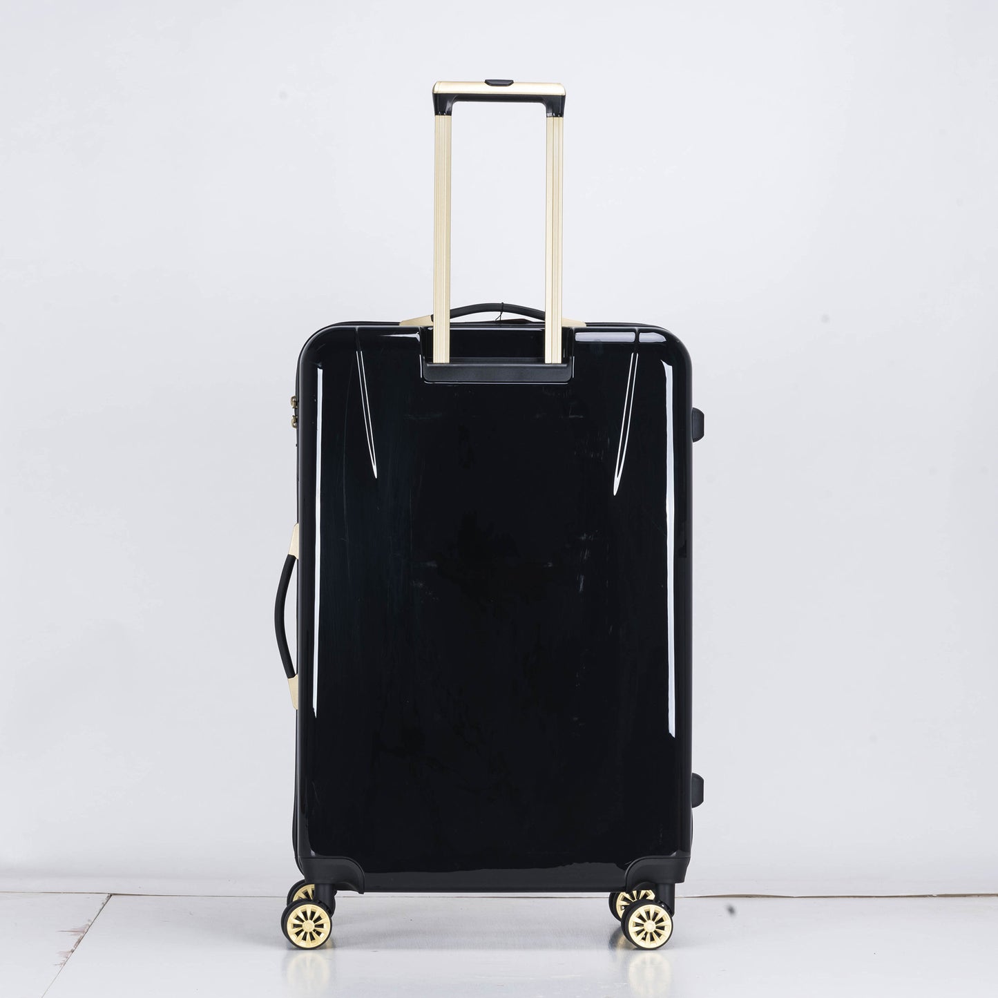 Suitcase Hard Shell with Flowers Black