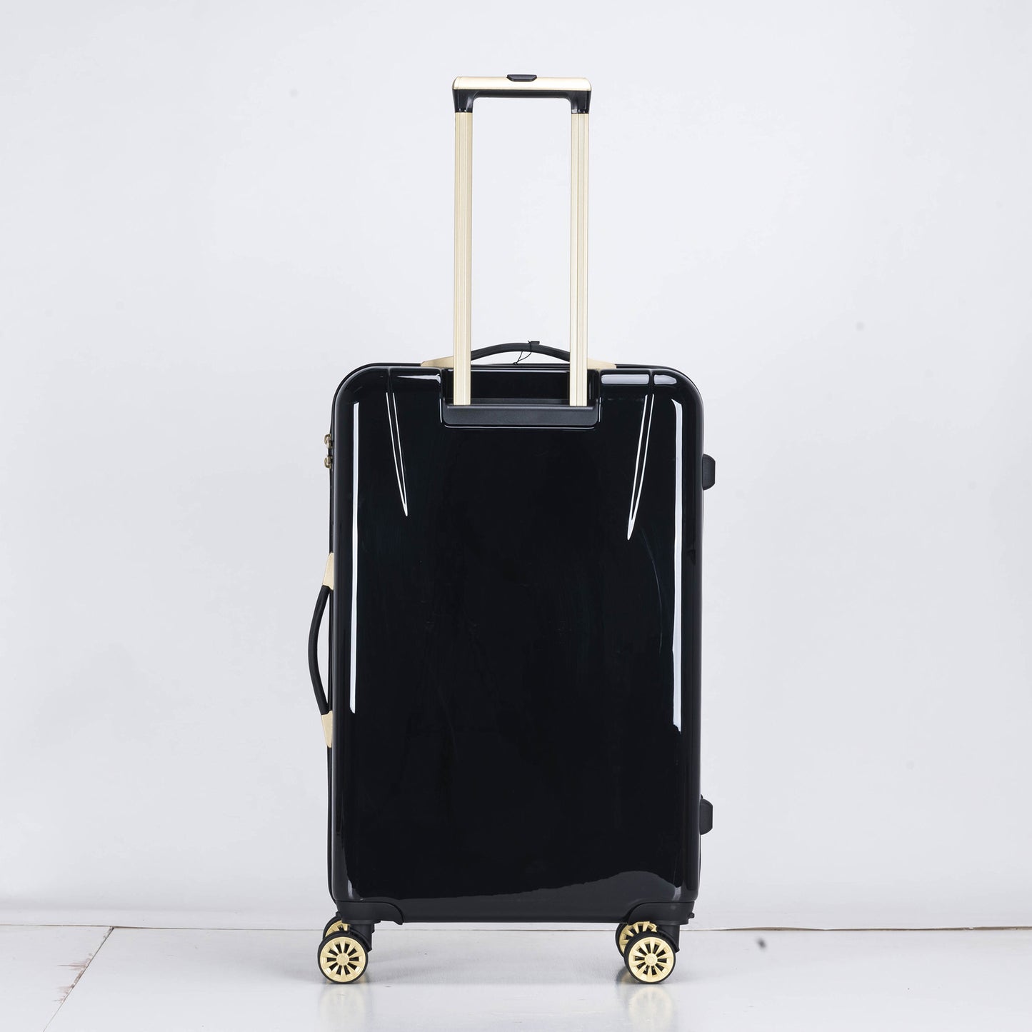 Suitcase Hard Shell with Flowers Black