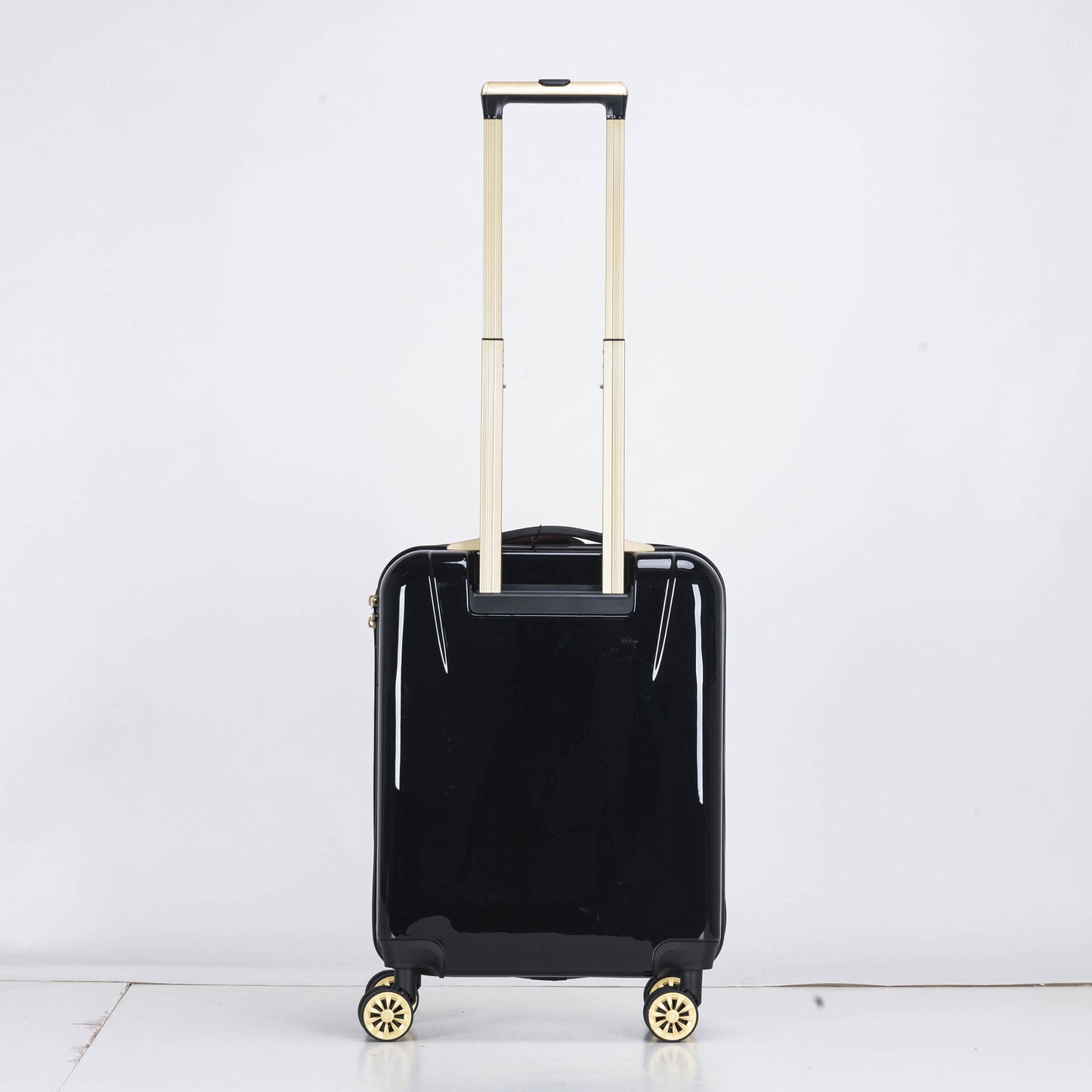 Suitcase Hard Shell with Flowers Black