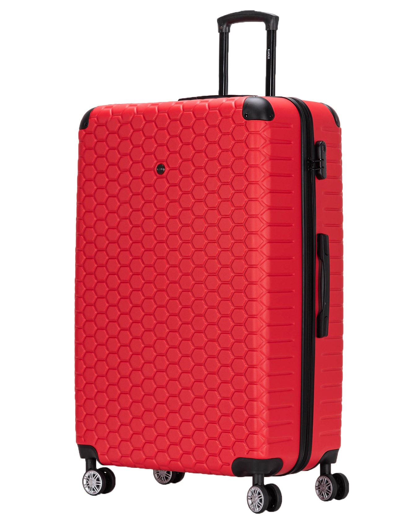 Hexagon ABS Hard Shell Suitcase Red