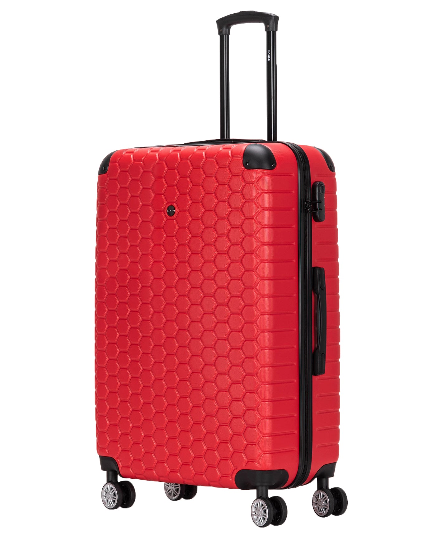Hexagon ABS Hard Shell Suitcase Red