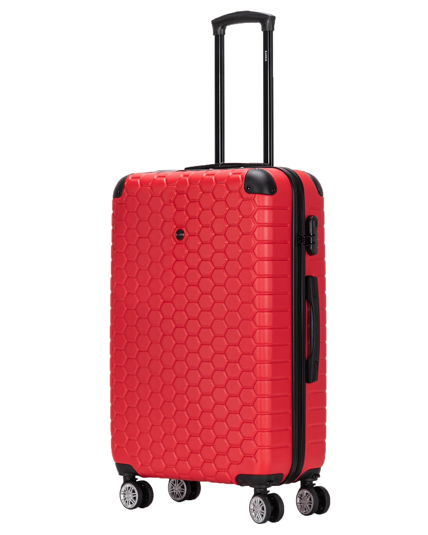 Hexagon ABS Hard Shell Suitcase Red