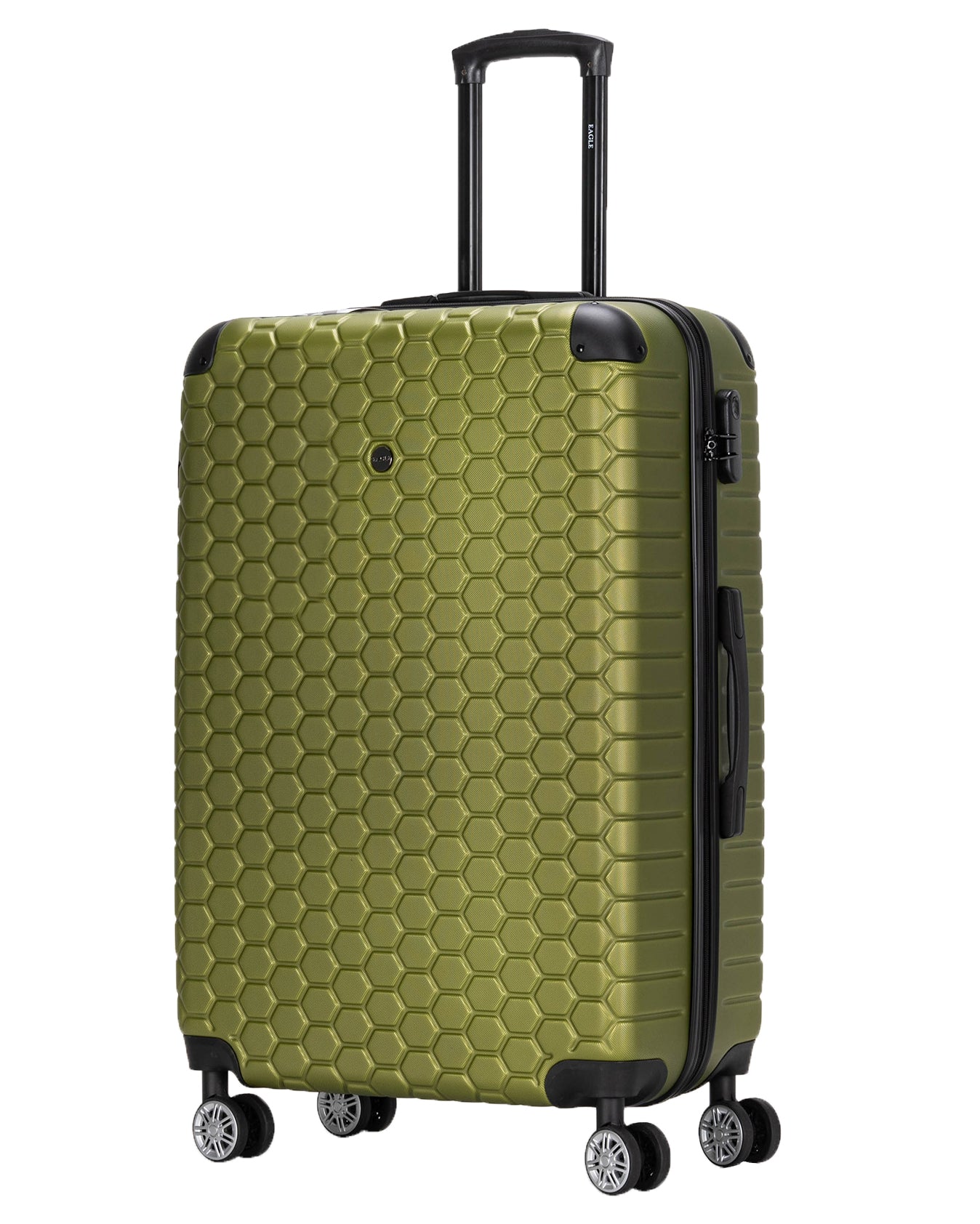 Hexagon ABS Hard Shell Suitcase Green