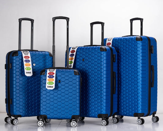 Hexagon ABS Hard Shell Suitcase Blue