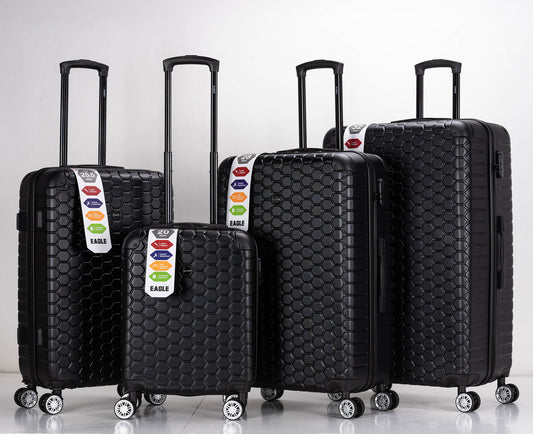 Hexagon ABS Hard Shell Suitcase Black