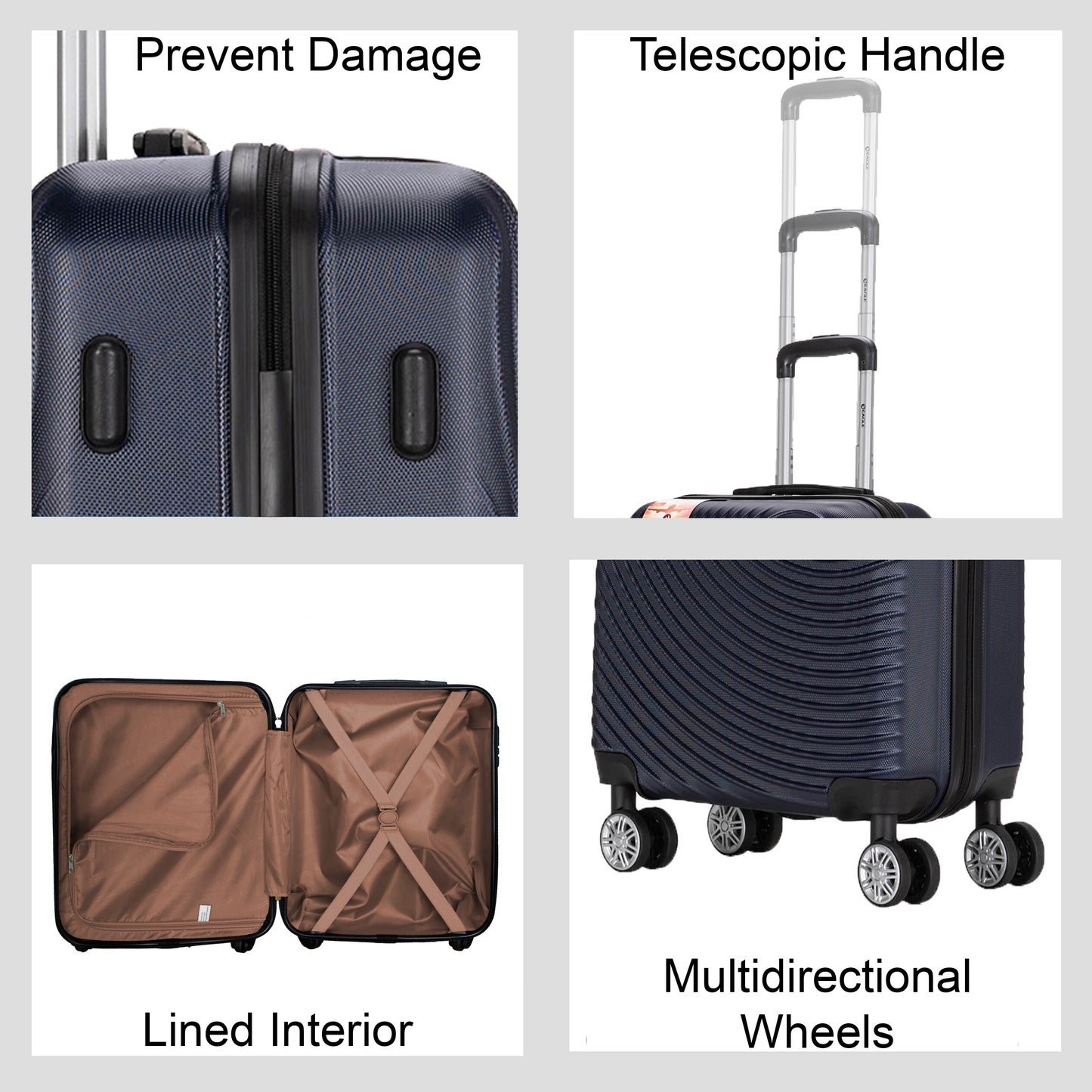 Circle ABS Hard Shell Suitcase Navy