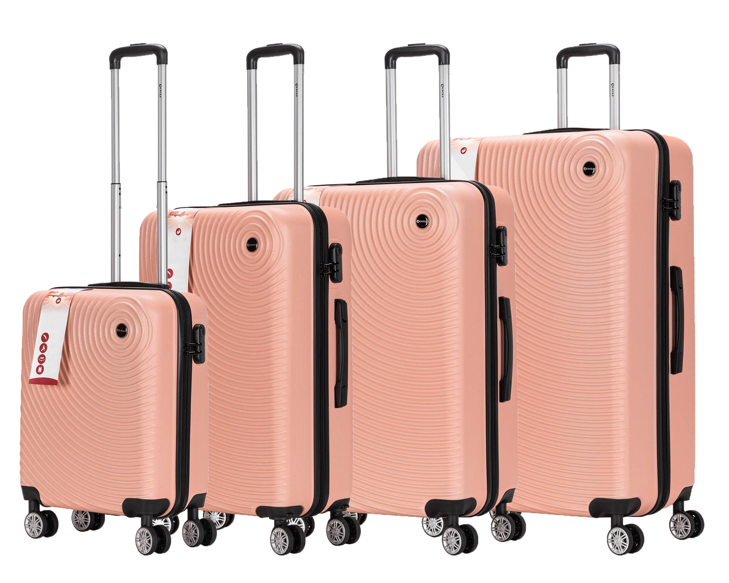 Circle ABS Hard Shell Suitcase Peach
