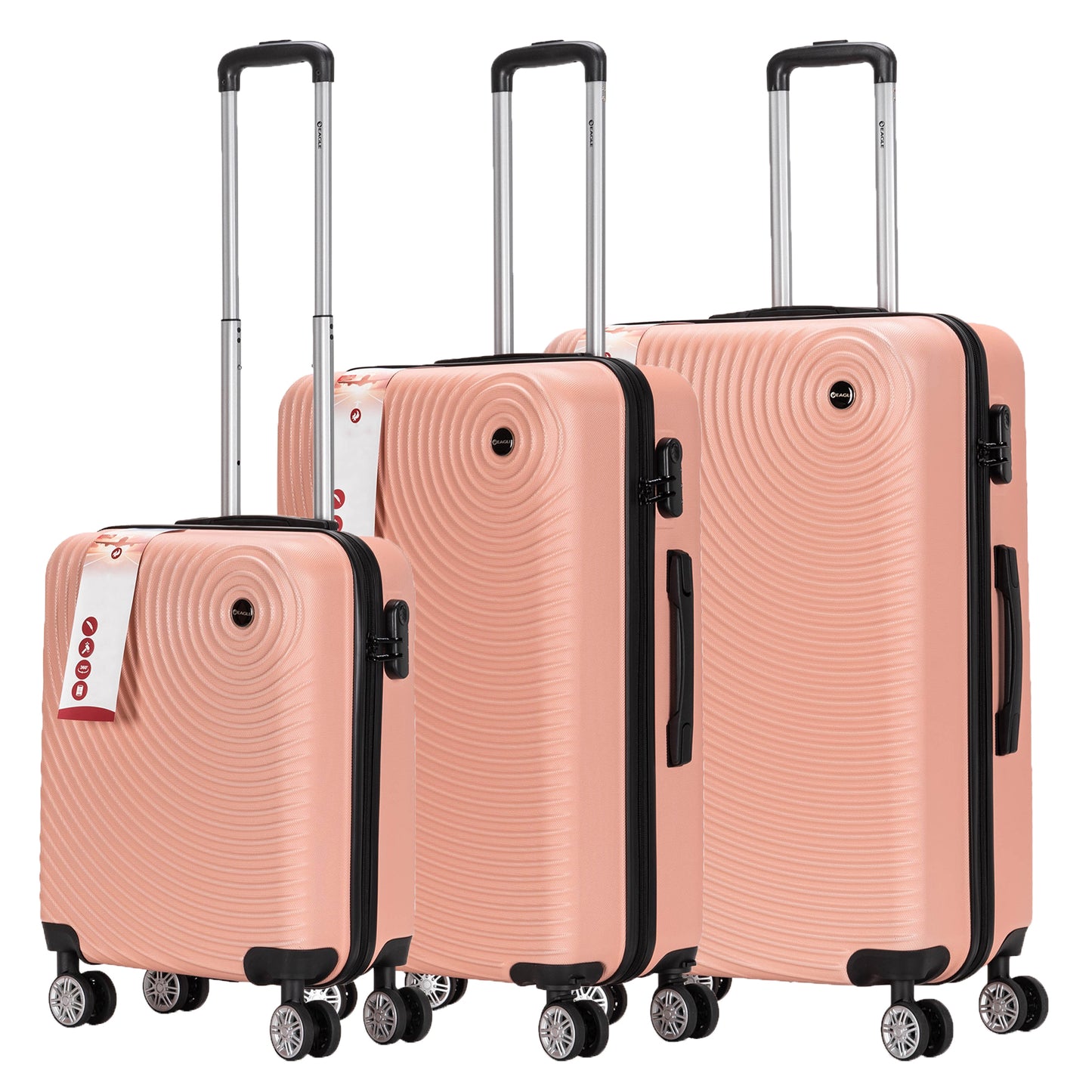 Circle ABS Hard Shell Suitcase Peach