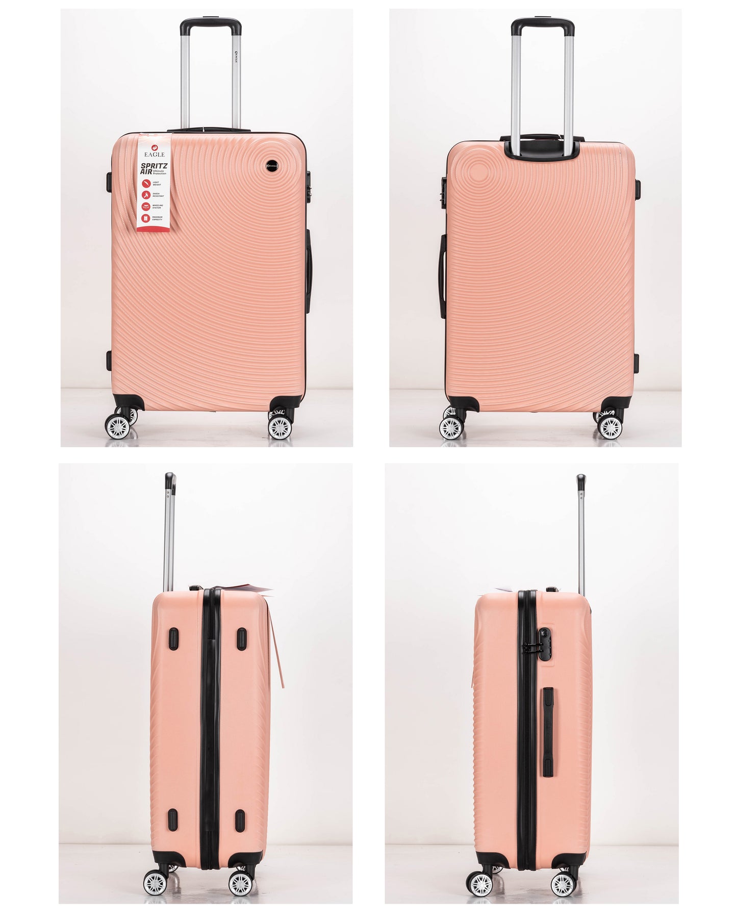 Circle ABS Hard Shell Suitcase Peach