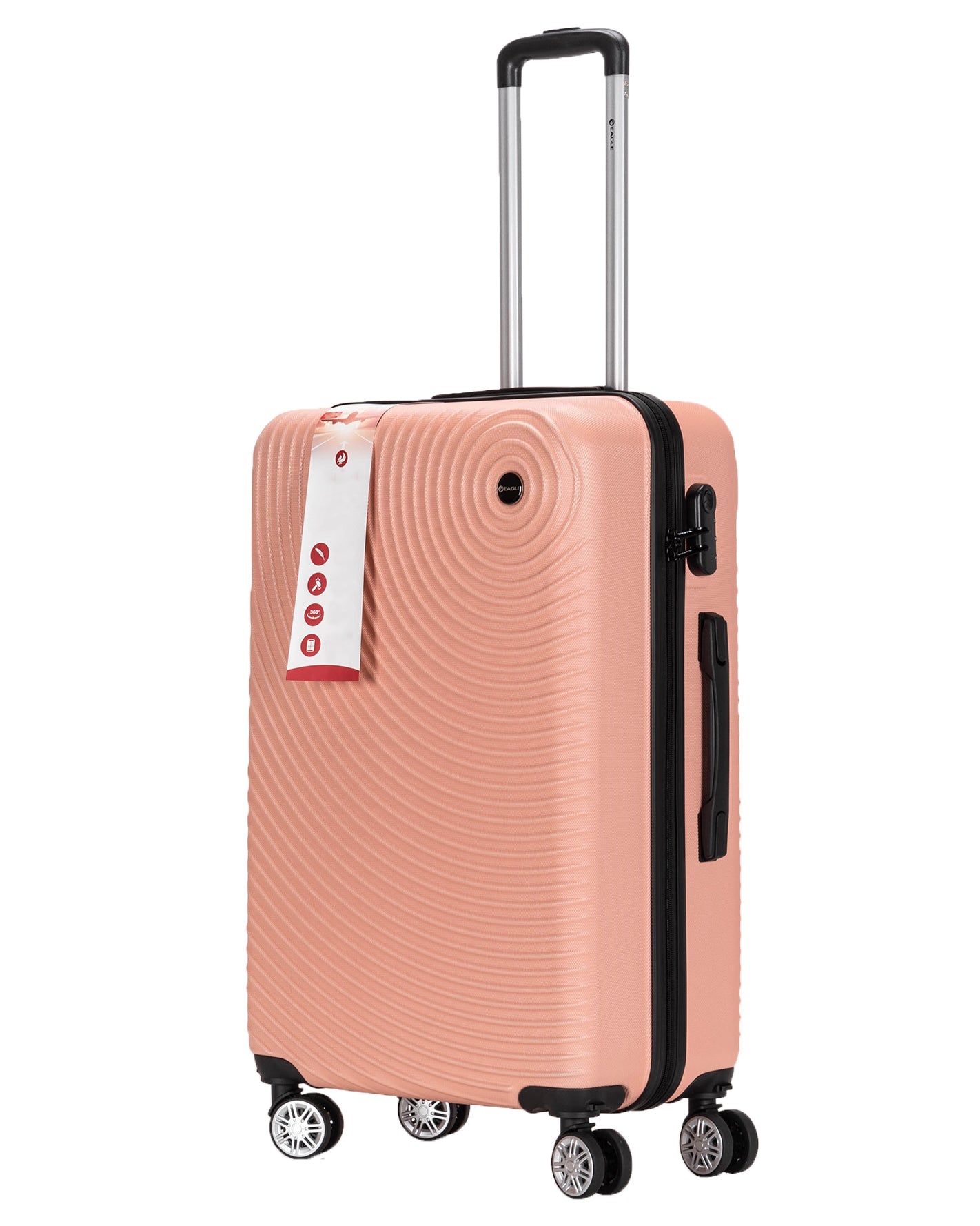 Circle ABS Hard Shell Suitcase Peach