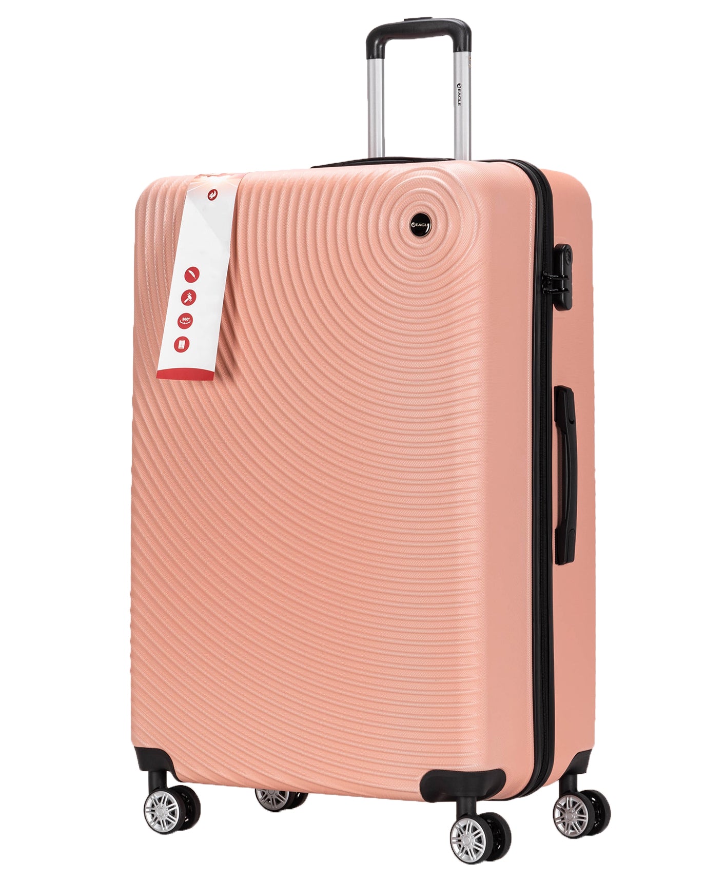 Circle ABS Hard Shell Suitcase Peach