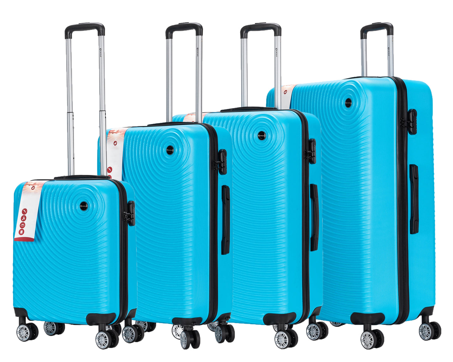 Circle ABS Hard Shell Suitcase Sky Blue