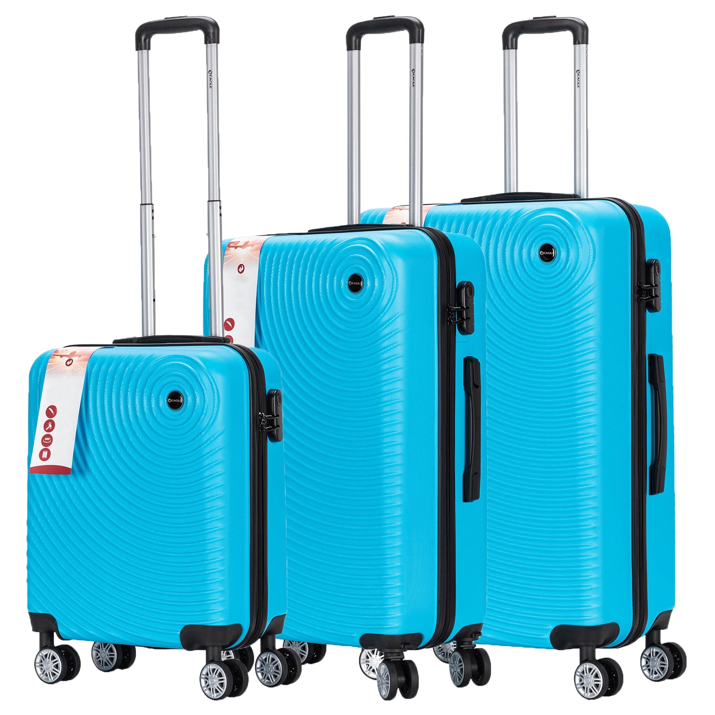 Circle ABS Hard Shell Suitcase Sky Blue