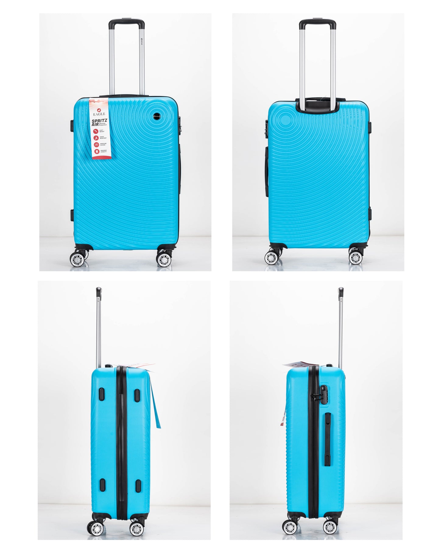 Circle ABS Hard Shell Suitcase Sky Blue