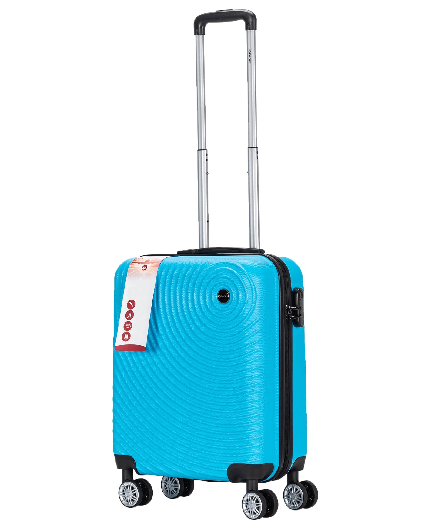Circle ABS Hard Shell Suitcase Sky Blue