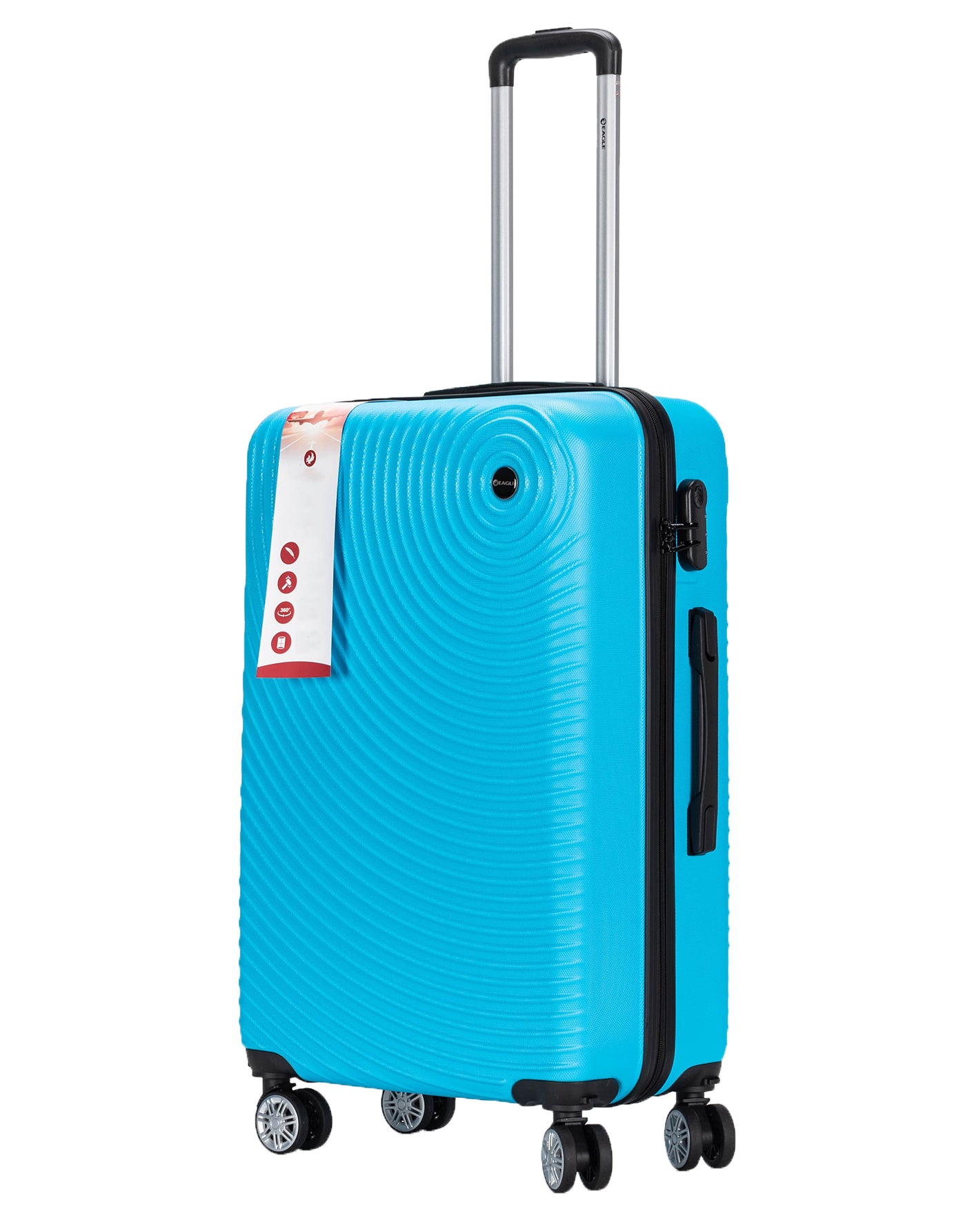 Circle ABS Hard Shell Suitcase Sky Blue