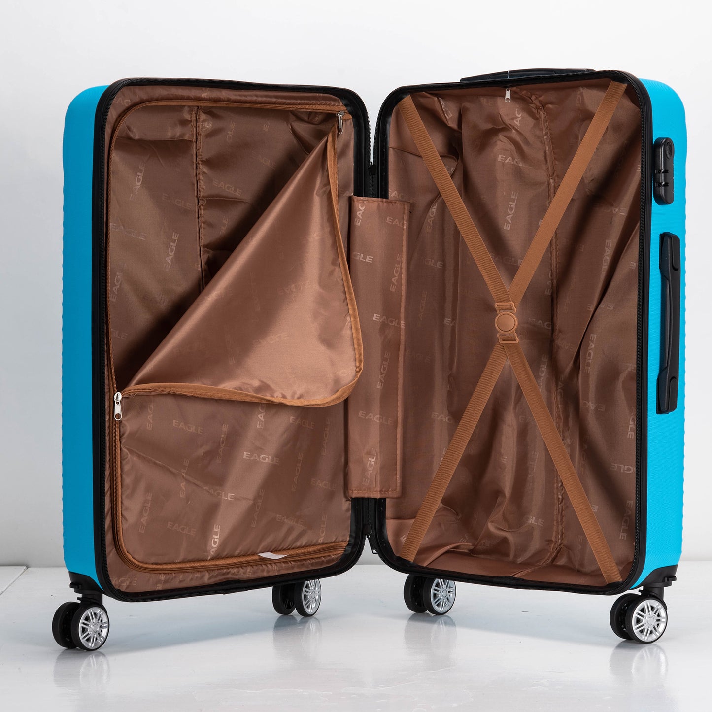 Circle ABS Hard Shell Suitcase Sky Blue