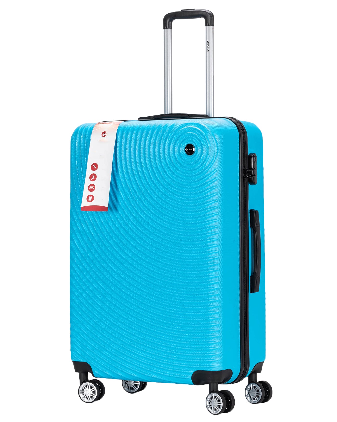 Circle ABS Hard Shell Suitcase Sky Blue