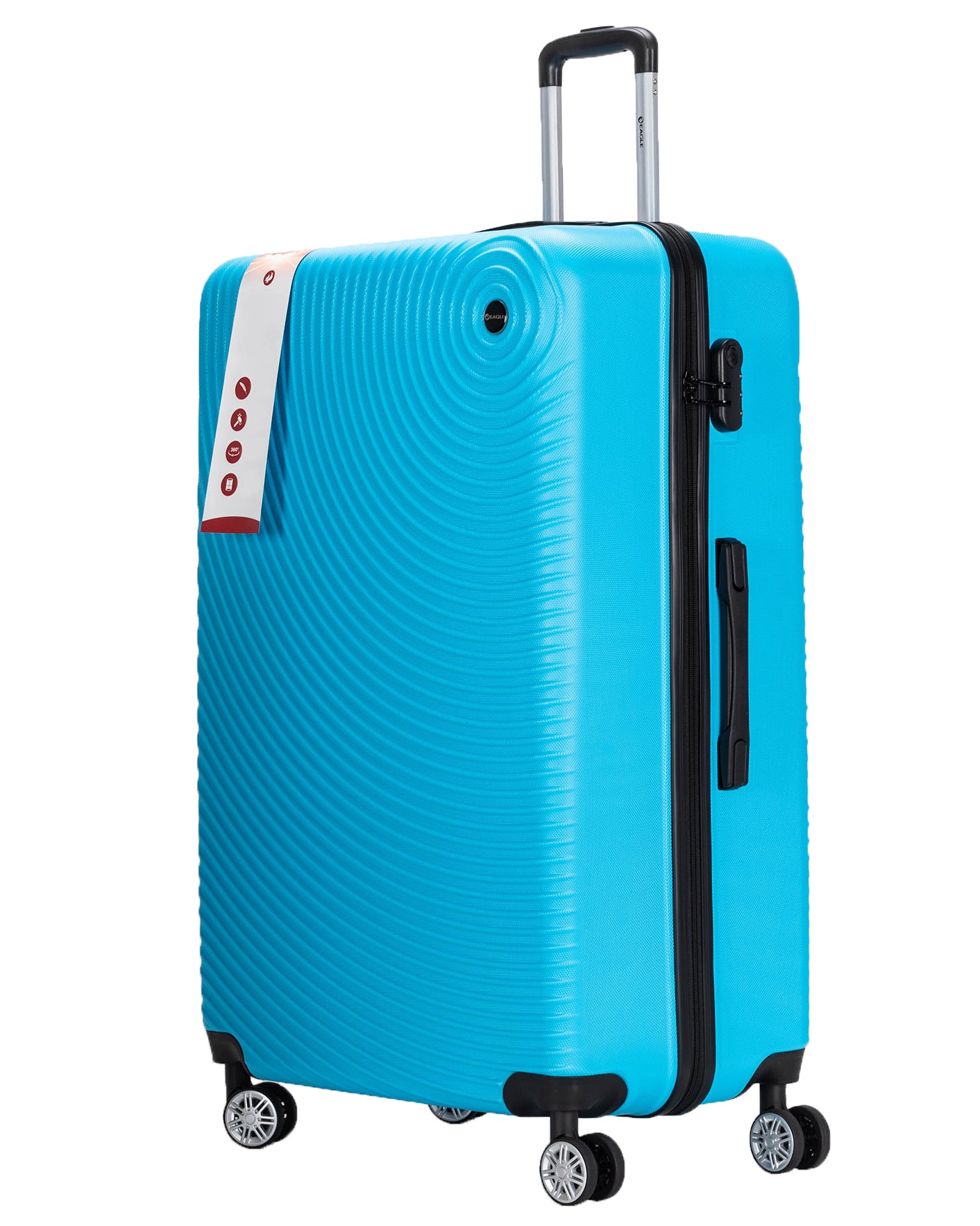 Circle ABS Hard Shell Suitcase Sky Blue