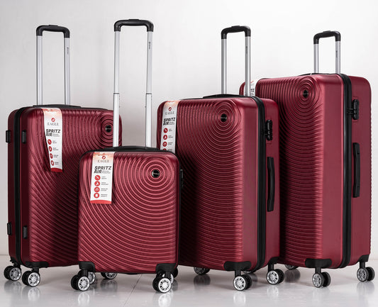 Circle ABS Hard Shell Suitcase Dark Red