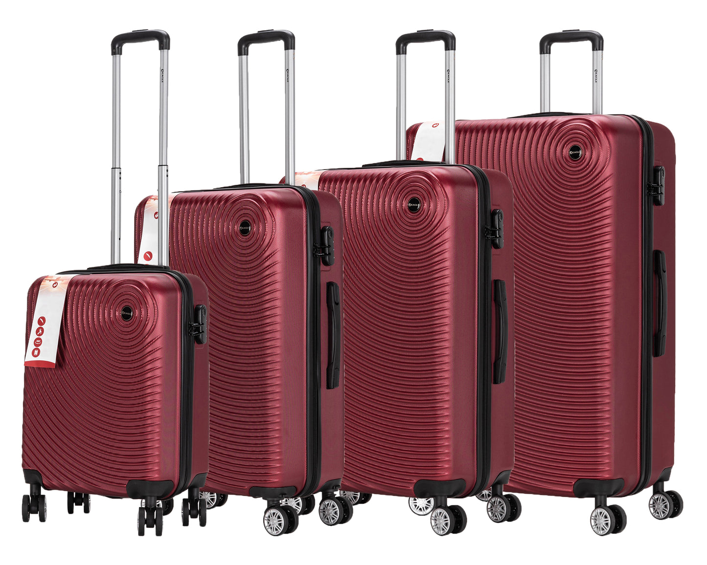 Circle ABS Hard Shell Suitcase Dark Red