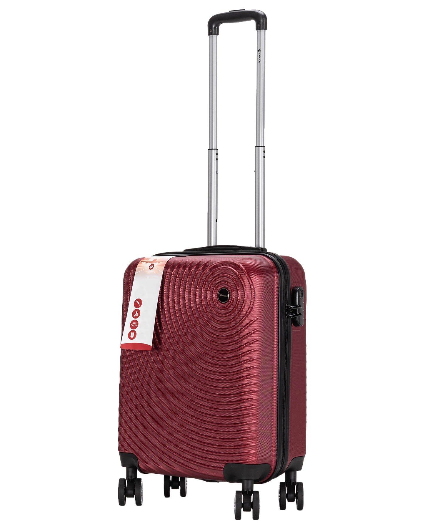 Circle ABS Hard Shell Suitcase Dark Red