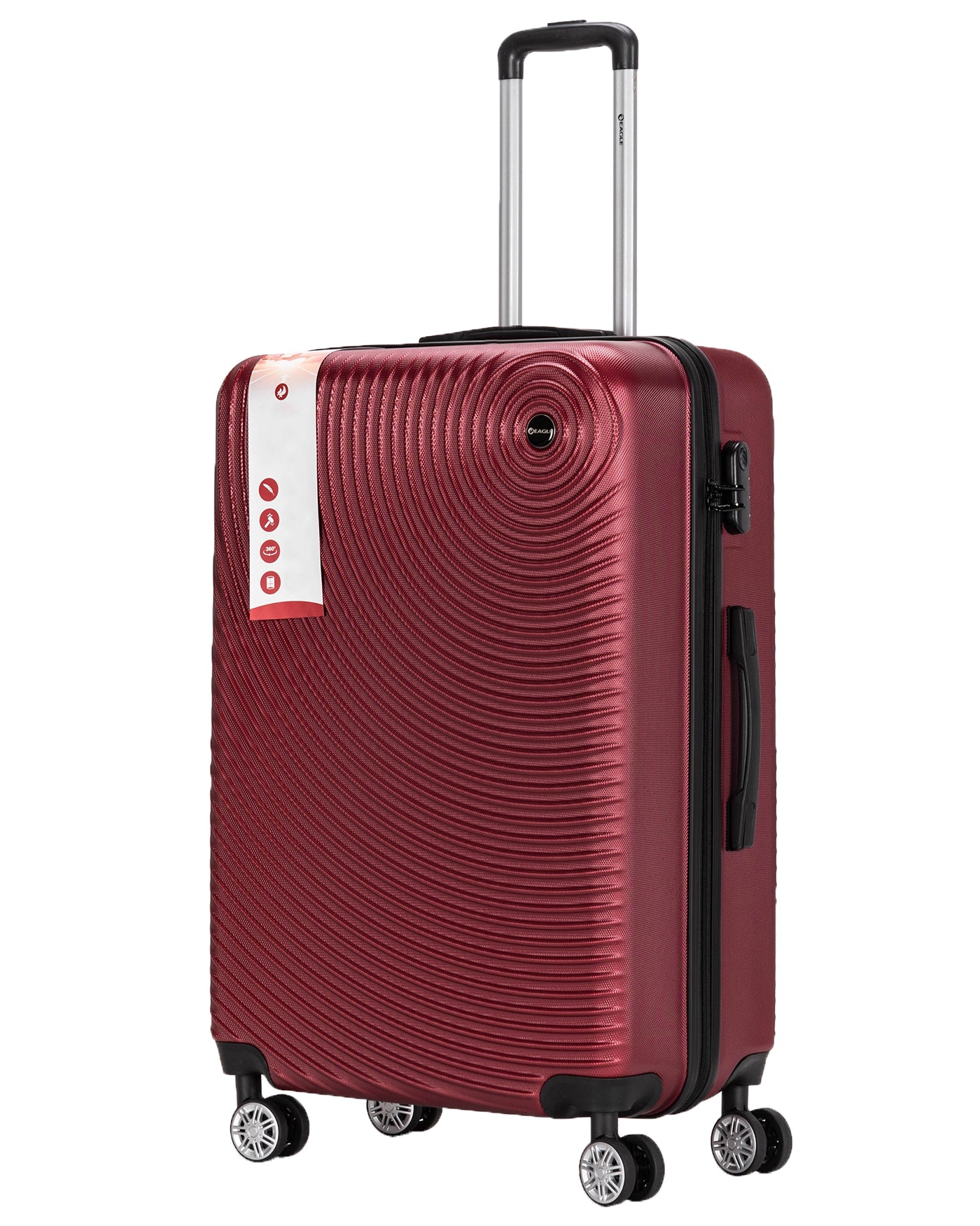 Circle ABS Hard Shell Suitcase Dark Red