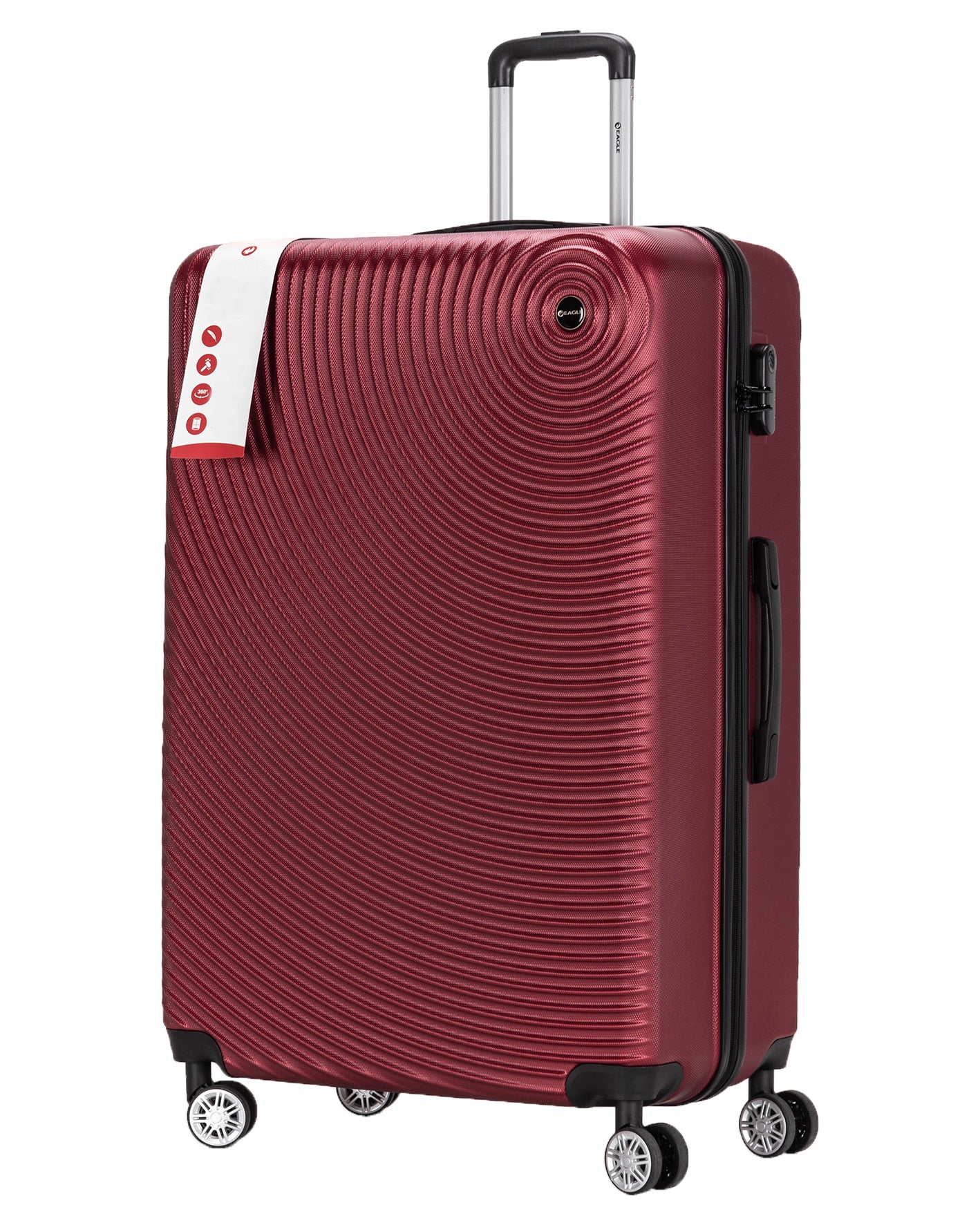 Circle ABS Hard Shell Suitcase Dark Red