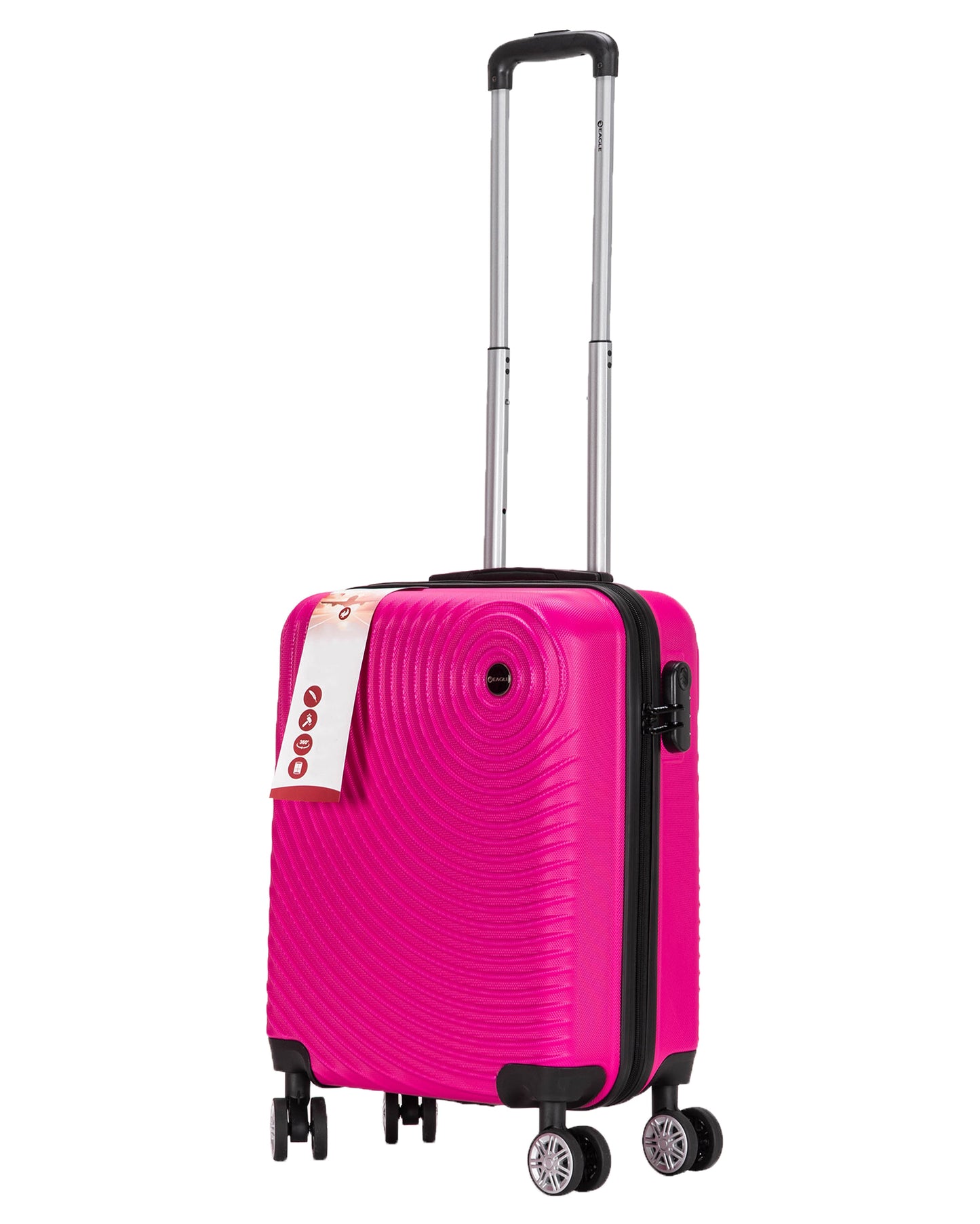Circle ABS Hard Shell Suitcase Hot Pink