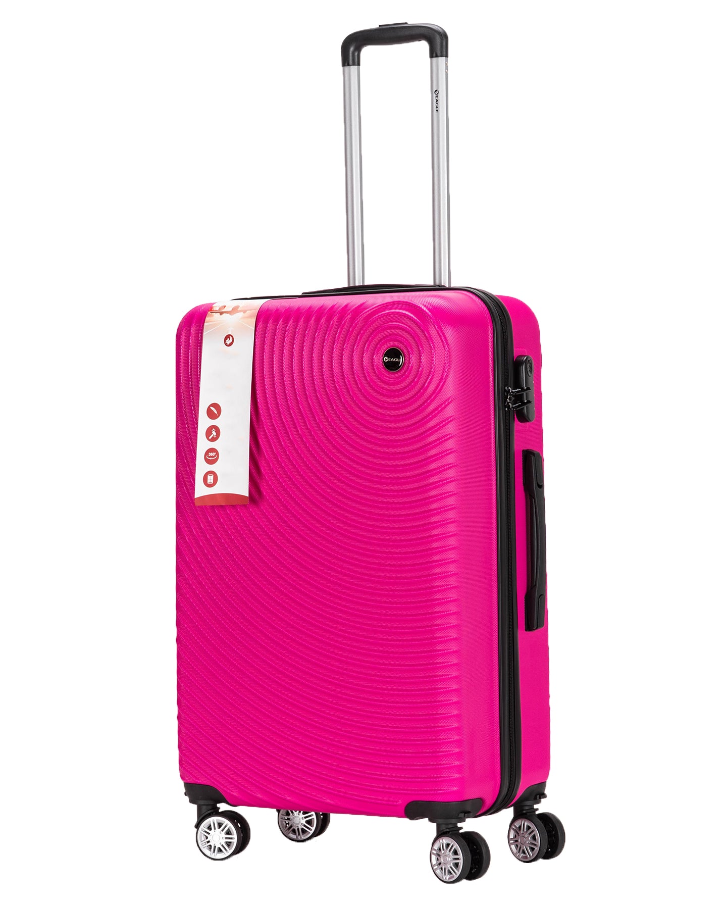 Circle ABS Hard Shell Suitcase Hot Pink