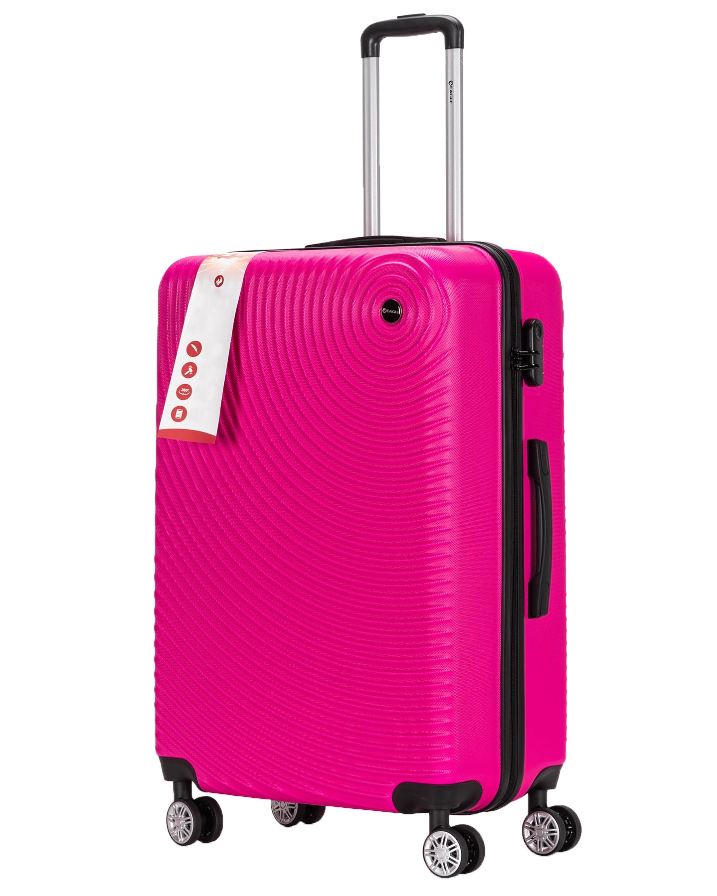 Circle ABS Hard Shell Suitcase Hot Pink