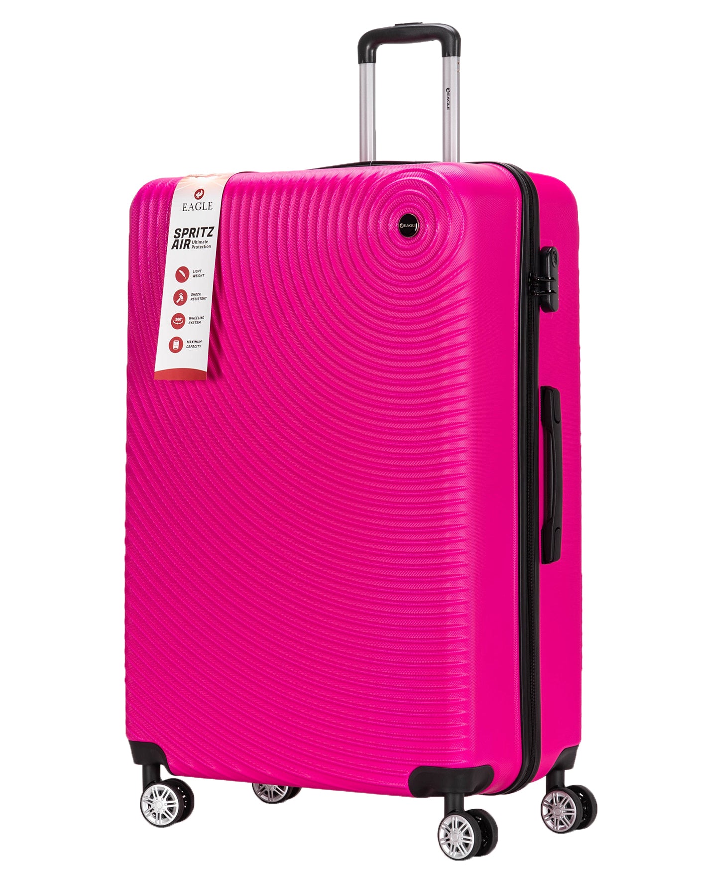 Circle ABS Hard Shell Suitcase Hot Pink