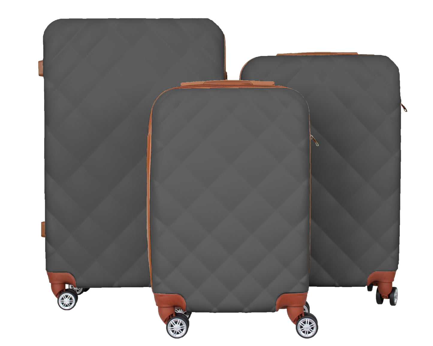 Hard Shell Luggage with 4 Spinner Wheels, Dark Grey