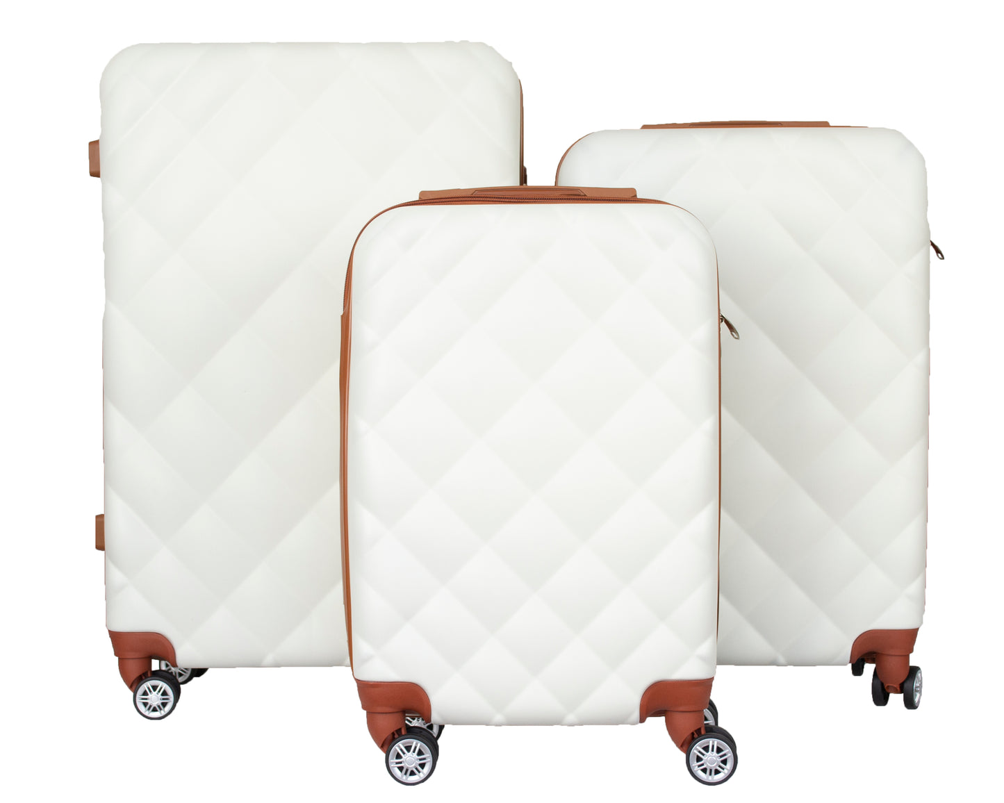 Hard Shell Luggage with 4 Spinner Wheels, Ivory