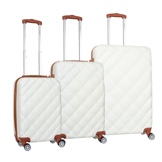 Hard Shell Luggage with 4 Spinner Wheels, Ivory