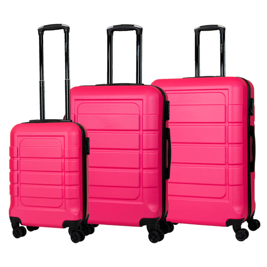 Hard Shell Suitcase with 4 Spinner Wheels, Hot Pink