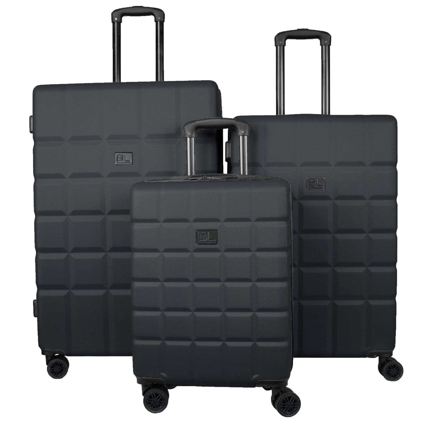 Hard Shell Luggage with 4 Spinner Wheels, Black