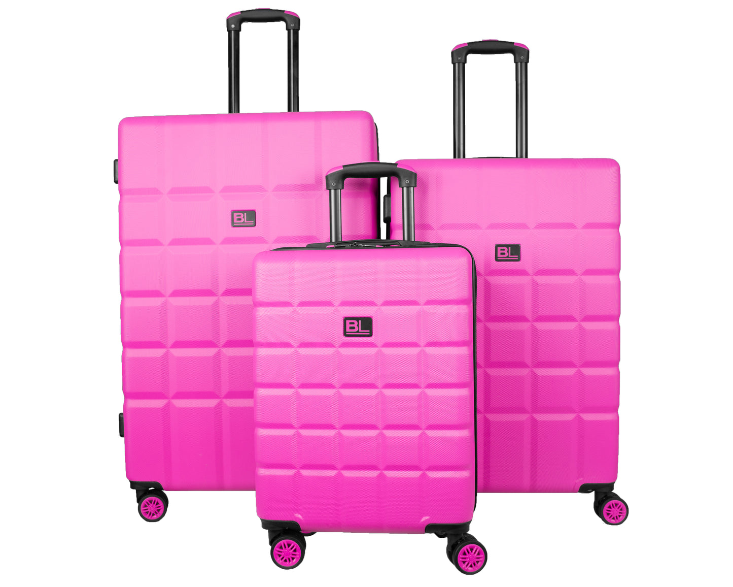 Hard Shell Luggage with 4 Spinner Wheels, Pink
