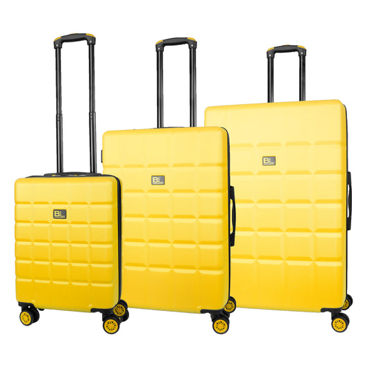 Hard Shell Luggage with 4 Spinner Wheels, Yellow