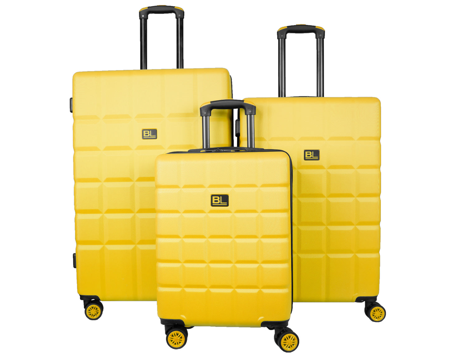 Hard Shell Luggage with 4 Spinner Wheels, Yellow
