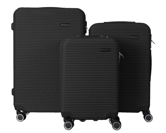 Hard Shell ABS Suitcase With Combination Lock 4 Wheels Black