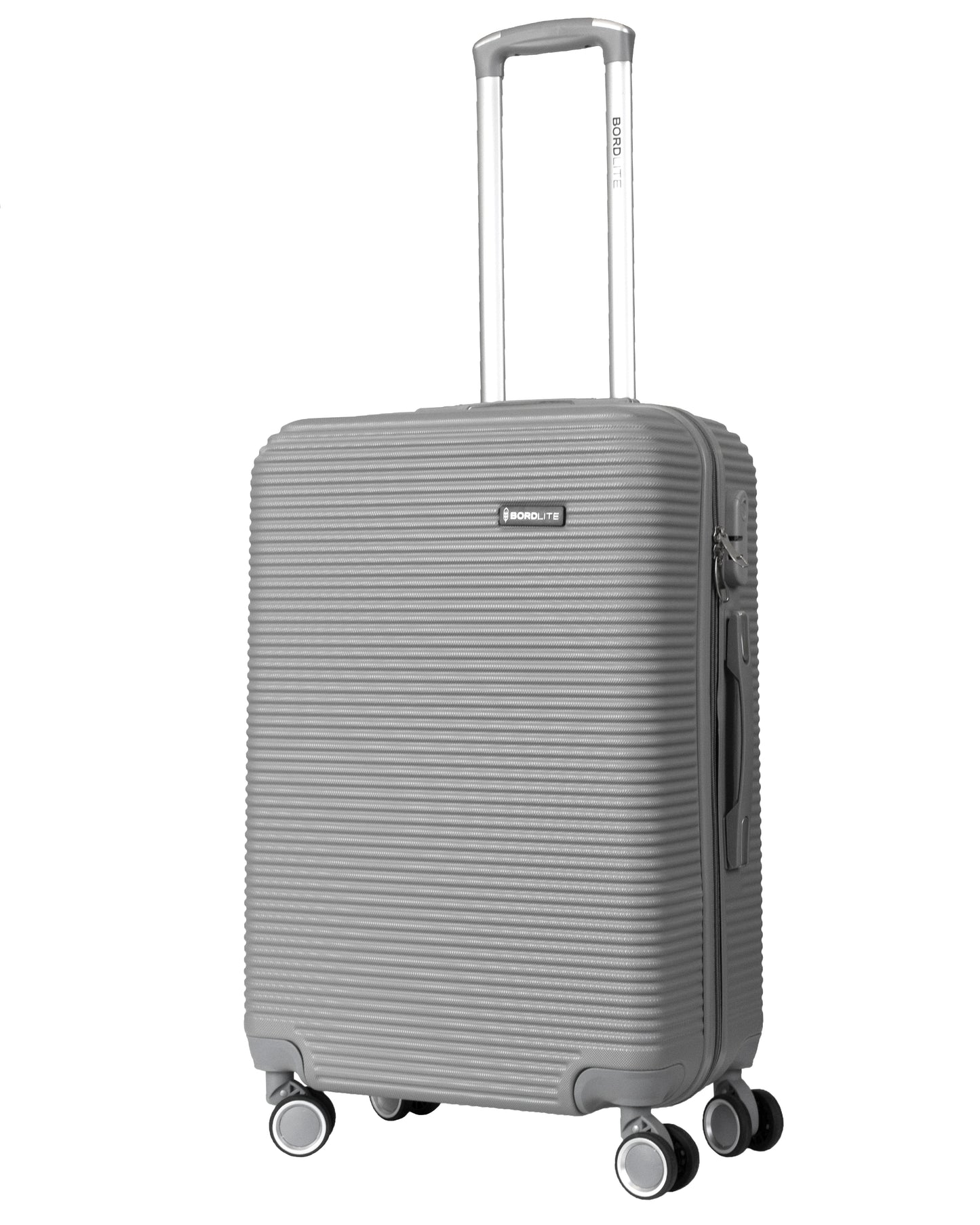 Hard Shell ABS Suitcase With Combination Lock 4 Wheels Light Grey