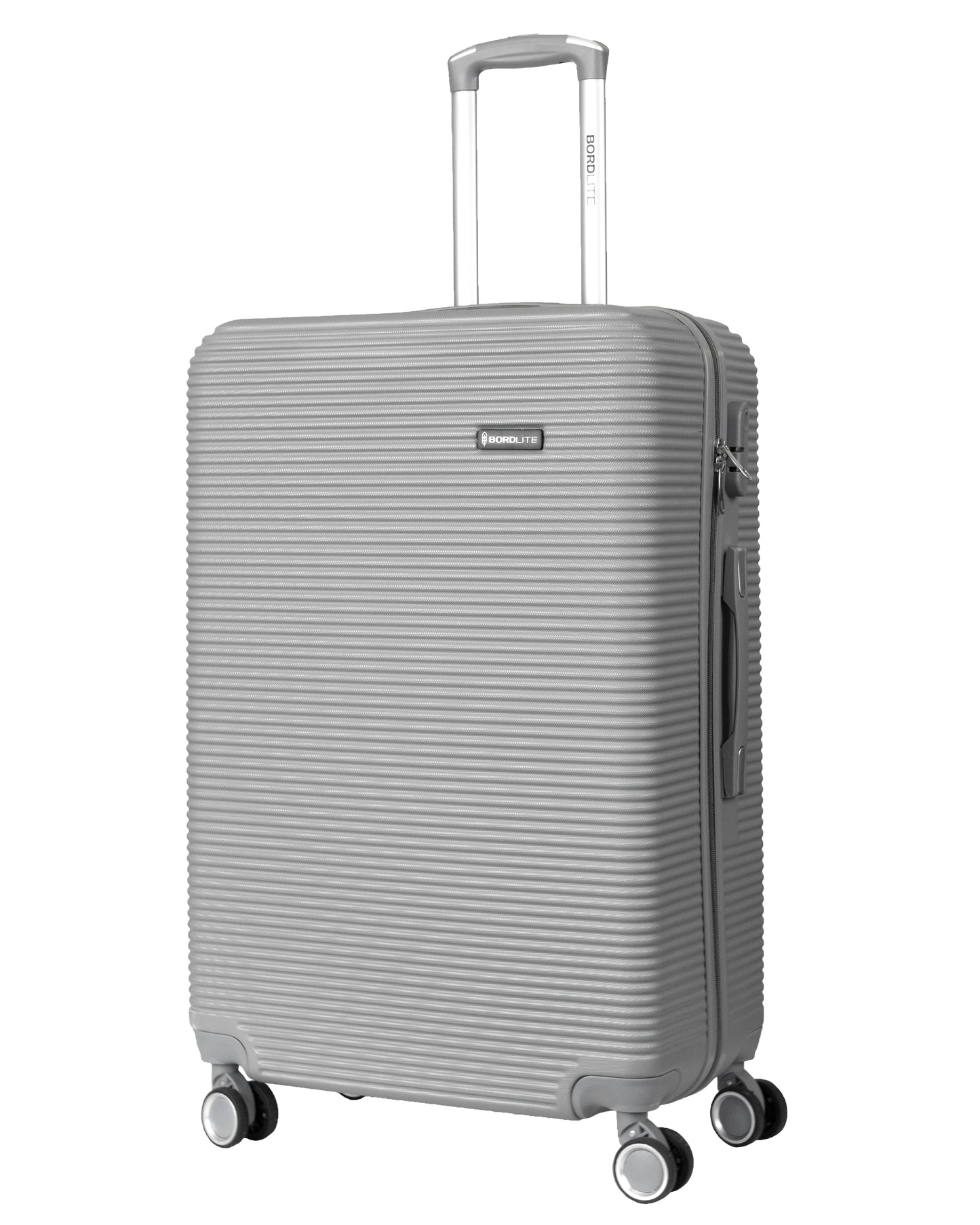 Hard Shell ABS Suitcase With Combination Lock 4 Wheels Light Grey