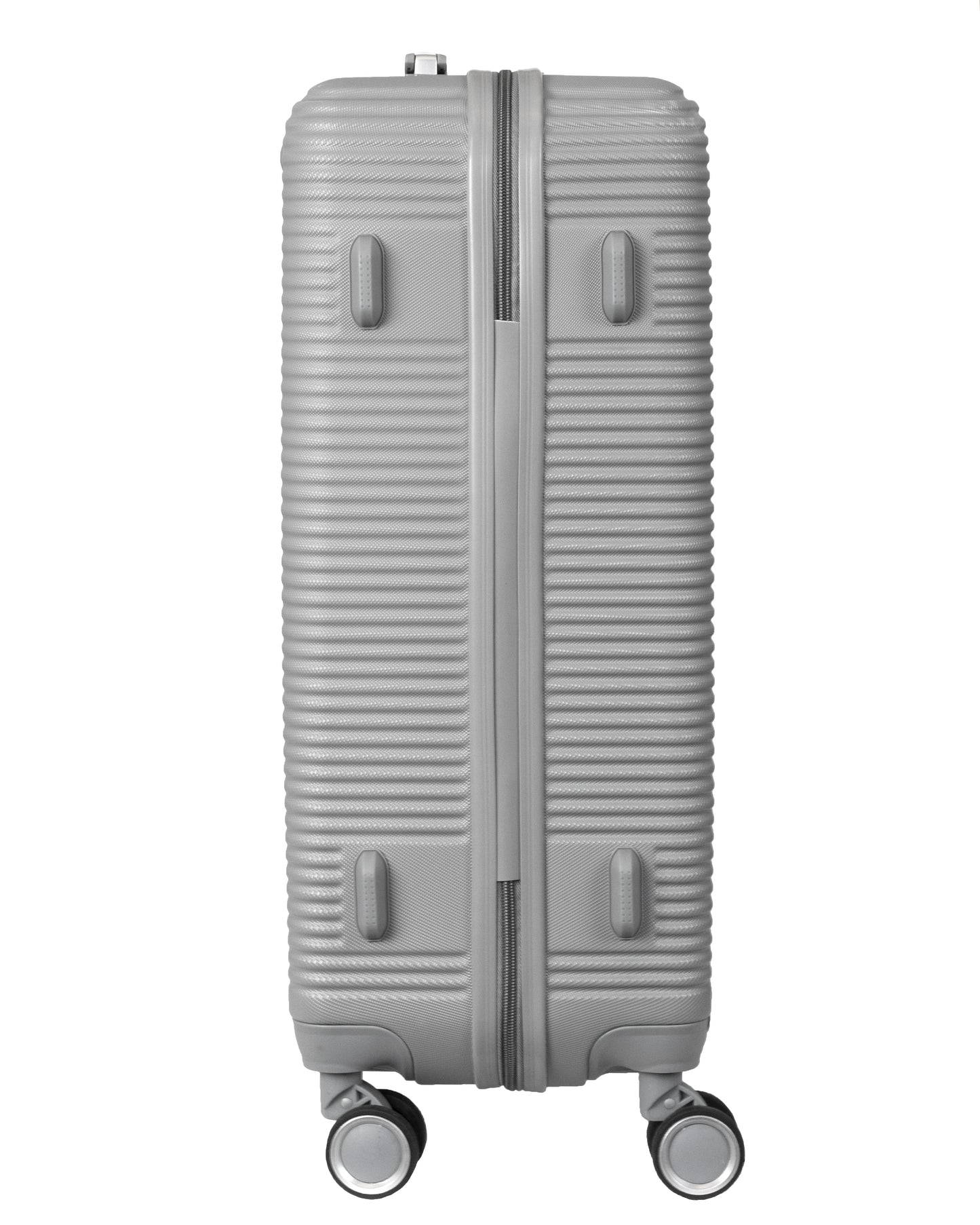 Hard Shell ABS Suitcase With Combination Lock 4 Wheels Light Grey