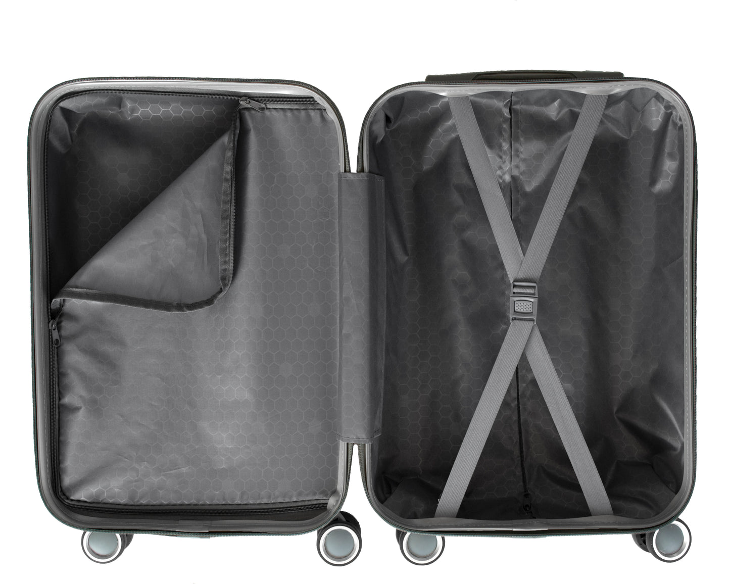 Hard Shell ABS Suitcase With Combination Lock 4 Wheels Light Grey