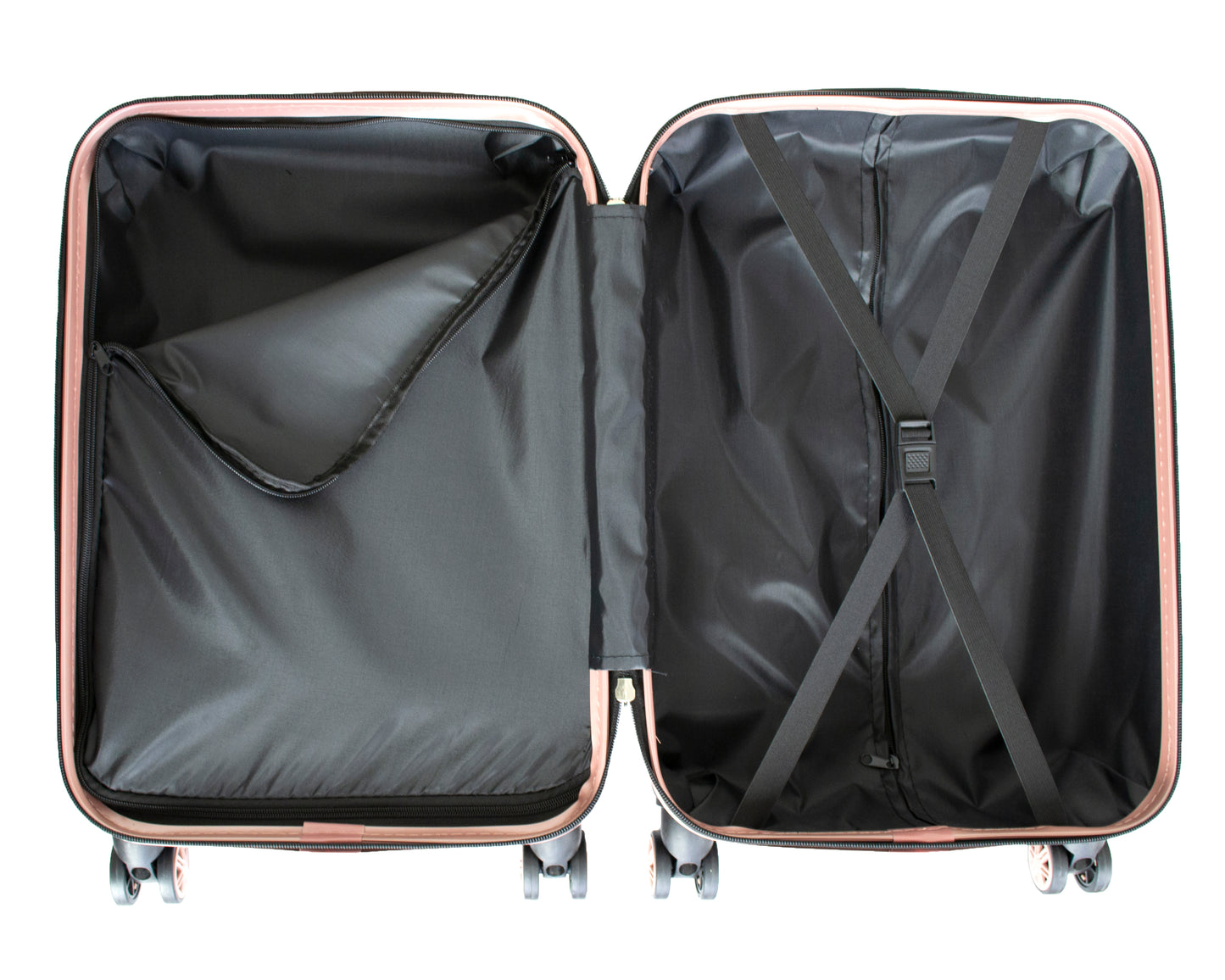 Hard Shell Suitcase Flower Pattern Black
